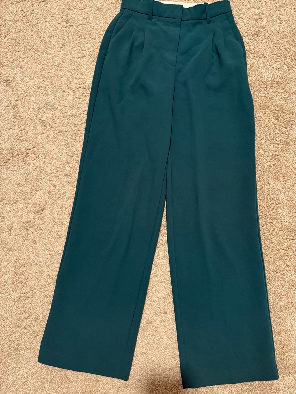 Aritzia Teal Wide Leg Trousers